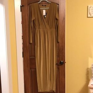 MISSGUIDED OLIVE/GOLD DRESS